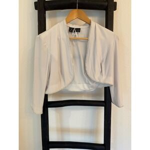 Alex Evenings Womens Bolero Jacket Special Occasion Rhinestone Trim Size 8